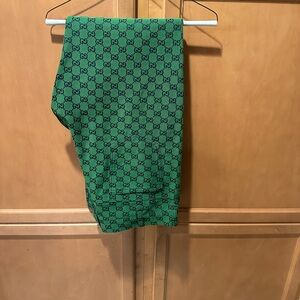 Gucci Green Monogram Pants